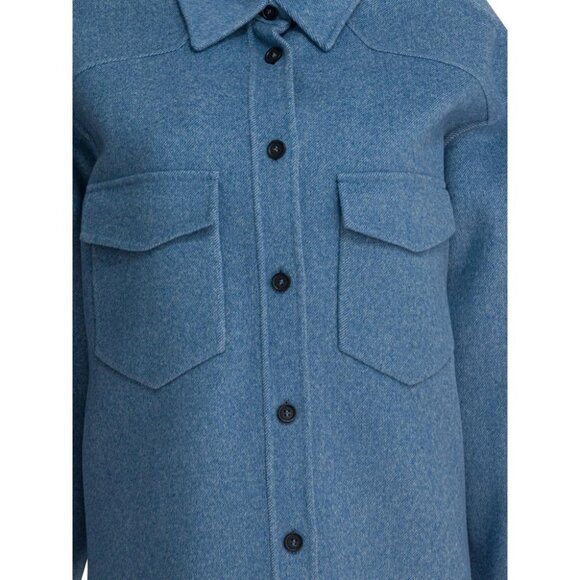 Max Mara Sportmax Virgin Wool Overshirt Jacket tag size 38 Women - Picture 3 of 4